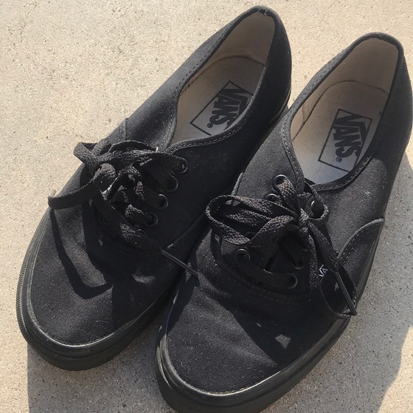 Vintage 90’s Black Canvas Vans Sz 8 - Picture 2 of 4